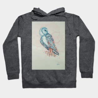 Owl in pointillism - originally created in acrylics Hoodie